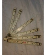 Vintage Lufkin Red End 72 Inch Folding White Wood Ruler #066D Made in USA - $14.95