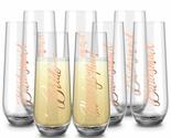 KooK Bridesmaid Wine Glasses, Bachelorette Party Champagne Glasses, Stem... - $21.66