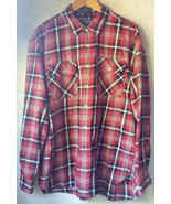 Pendleton Burnside Flannel Red Plaid Mens XL Lumber Jack Double Chest Po... - $32.54
