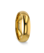 Gold-Plated Tungsten Carbide Wedding Band Unisex Domed Comfort Fit 4-10mm - $2,724.24 MXN