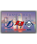 Tampa Bay Lightning, Buccaneers, Rays Tampa city Flag 90x150cm 3x5ft banner - £11.84 GBP