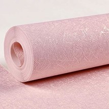 Cohoo Home Silk Pink Wallpaper Peel and Stick Contact Paper Pink Texture... - £14.73 GBP