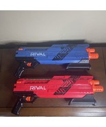 NERF Gun Lot RIVAL  ATLAS XVI-1200 Red and Blue Blasters Ammo Clips W/56... - $42.06