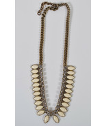 J. Crew Necklace Large Clear Crystal Rhinestones Ivory Stones Statement ... - £32.47 GBP