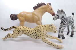 Vintage Safari LTD Animal Figure Lot: Horse, Running Cheetah, Baby Zebra - £7.66 GBP