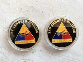 Lot Of 2 1st Armored Division And 2nd Armored Division Challenge Coin US Army - £19.06 GBP