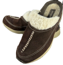 Easy Spirit Estravelwind 8 M Slip On Clogs Mules Brown Suede Leather Sherpa - $44.99