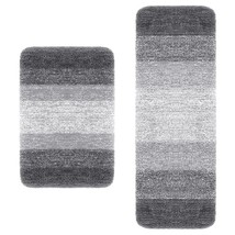 Microfiber Bathroom Rugs 2 Pieces, Bath Rug Size 30X20 And 47X17 In Grey, 2 Item - $101.99