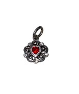 Brighton Birthstone Heart Charm Dangle July Red Crystal Scroll RETIRED J8 - $373.45 MXN