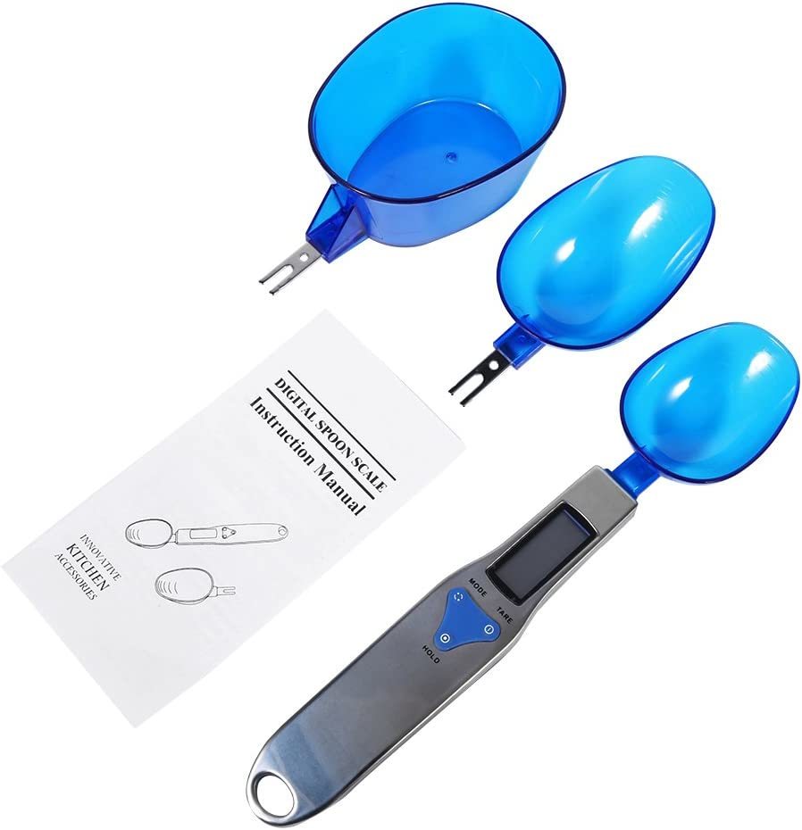 500G/0.1G Blue Cute Digital Weight Scale Spoon With 3 Measuring Spoons For - $30.95