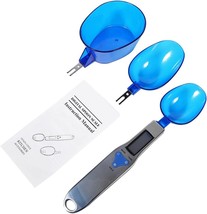 500G/0.1G Blue Cute Digital Weight Scale Spoon With 3 Measuring Spoons For - £25.57 GBP