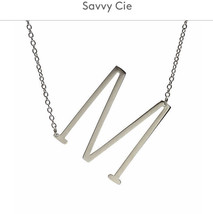 #250 Savvy Cie “M” 14K Statement Inital Letter Necklace Gold Plated   $75 - £23.74 GBP