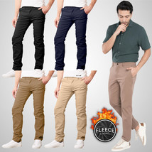 Mens Belted Slim Fit Dress Pants Flat Front Multiple Colors Mens Formal ... - £15.13 GBP