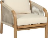 Armen Living Cypress Modern Outdoor Patio Lounge Chair, Ivory - £1,009.89 GBP