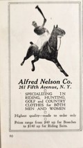 1928 Print Ad Alfred Nelson Co. Riding,Hunting &amp; Golf Clothing Polo Play... - £7.52 GBP