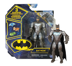Spin Master RARE Silver Batman 4&quot; Action Figure with 3 Surprise Accessories MOC - £11.86 GBP