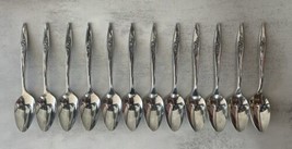 Oneida LASTING ROSE Set of 12 Teaspoons 6&quot; Stainless Oneidacraft Deluxe - £15.02 GBP