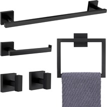 Yacvcl Black Bathroom Hardware Set, 5 Pieces Bathroom Accessories Set, 2... - £47.44 GBP