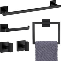 Yacvcl Black Bathroom Hardware Set, 5 Pieces Bathroom Accessories Set, 2... - £49.20 GBP