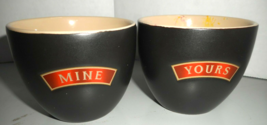 Baileys Irish Cream MINE &amp; YOURS Dessert Cups Ceramic Mugs Bowls Collectors 8oz - £11.85 GBP