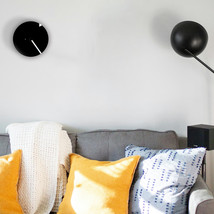 Small white wood + black acrylic wall clock with rotating dial - The Min... - $99.00