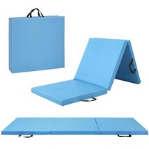 Blue High-Density Folding Fitness Mat - 2" Thick | Non-Toxic &amp; Easy to C... - $92.02