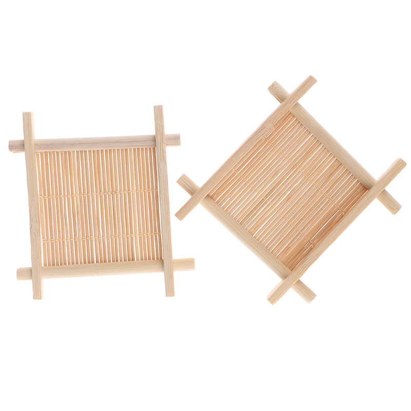 House Home Natural Wooden Bamboo Soap Dish Tray Holder Storage Soap Rack Plate B - £19.98 GBP