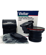 LENS ULTRA WIDE-ANGEL VIDEO VIVITAR 0.42X W/CASE, 3-ADAPTER RINGS &amp; MANUAL. - $21.27 CAD
