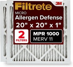 Filtrete 20X20X1 Ac Furnace Air Filter,, Actual Size 19.719 X 19.719 X 0.84 In - £31.40 GBP