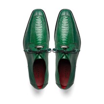 Andretti Genuine Ostrich Leg Dress Derby's Shoes Lemon Green image 5