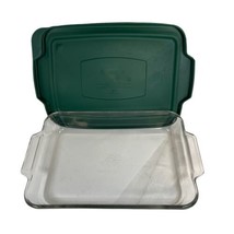 Anchor Hocking Encore 9.5&quot; x 13.5&quot; 2&quot; Ovenware 1040 with Green Lid USA C... - £29.54 GBP