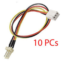 Lot of 10 PCs 3 Pin Fan Extension Cables 9&quot; Long 12V Male to Female 9 Inch - £25.29 GBP