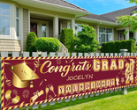 Personalized Maroon and Gold Graduation Decorations, Large Custom Congra... - $18.79