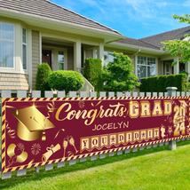 Personalized Maroon and Gold Graduation Decorations, Large Custom Congrats Grad - £14.80 GBP