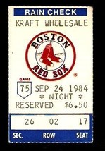 Toronto Blue Jays @ Boston Red Sox 1984 Ticket Stub Wade Boggs 3 Hits - £2.96 GBP