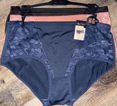 Prima Valentina ~ 3-Pair Women&#39;s Brief Underwear Panties Nylon Blend ~ 2X - £15.98 GBP