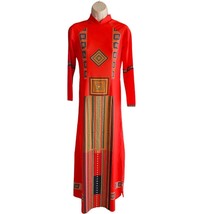 NWOT Red Print Vietnamese Ao Dai Dress Size 4/6 - £18.39 GBP