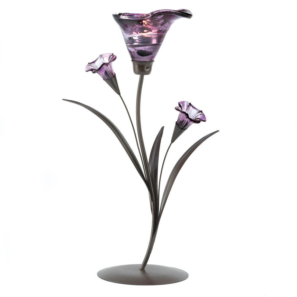 #10014575 Purple Lily Candle Holder - $28.15
