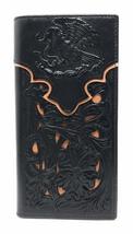 Western Genuine Leather Eagle Tooled Laser Cut Men&#39;s Long Bifold Wallet ... - £24.52 GBP