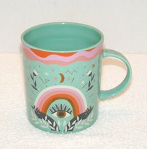 Nwot Primo Design Boho Evil Eye Design 20 Oz Teal Green Coffee Mug (GB10) - £19.54 GBP