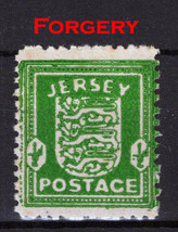 ZAYIX Great Britain - Jersey N1 VLH FORGERY 1/2p green occupation 032722SO1 - $5.00