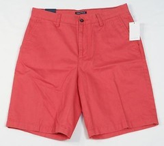 Nautica True Khaki Sailor Red Flat Front Casual Shorts Men&#39;s NWT - £39.32 GBP