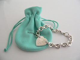 Tiffany &amp; Co Silver Return to Tiffany &amp; Co Heart Tag Bracelet Bangle Pouch Gift - £352.53 GBP