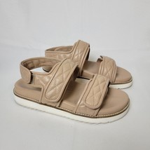Seychelles Women&#39;s Beige Vacchetta New to This Quilted Sandals Sz 8 Adjustable - £25.69 GBP
