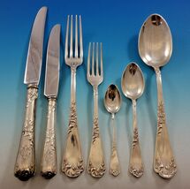 German 800 Silver Flatware Set Service Art Nouveau Dinner Size 42 Pieces - $62,654.31 MXN