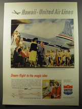 1953 United Air Lines Ad - Dream-flight to the magic isles - £14.54 GBP