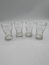 Tulips Floral Etched Cordial Shot Glasses Aperetif 50&#39;s Mid Century MCM ... - $23.33