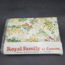 New Sealed Vintage Cannon Royal Family Petite Jardin Daffodil Yellow KING Sheet - £25.77 GBP