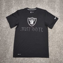 Raiders Shirt Men Small Black Nike Dri Fit Just Do It NFL Team Apparel Football - £7.07 GBP