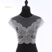 Deep V Illusion Neckline Lace Tops Sleeveless Empire Style Bridesmaid Lace Tops image 6